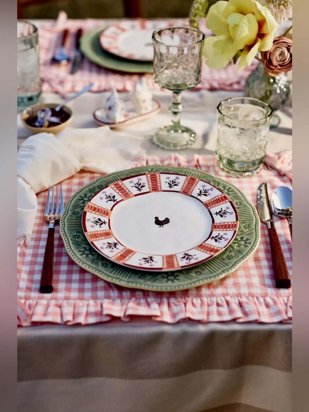 NEW Anthropologie Millie Stoneware Dessert Plate Chicken Theme